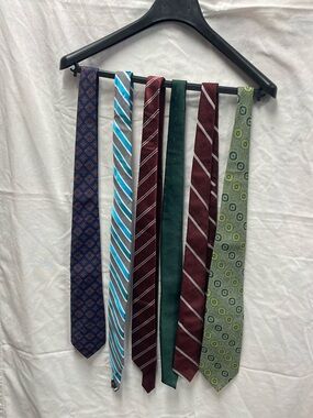 Classic Men's Tie Set - Burgundy, Green, Navy, Teal, Gray